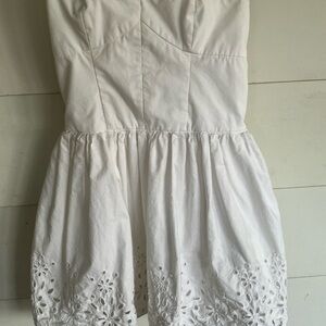 Hollister Strapless White Eyelet Dress